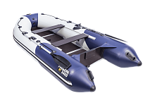 Надувная лодка Ривьера Компакт 3400 СК "Комби" светло-серый/синий