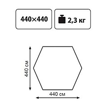 Тент со стойками Tramp Lite Blue ( V2 ), 440х440х230 см