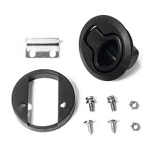 Замок потайной без ключей, Ø 61х35 мм, черный пластик