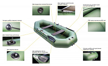 Надувная лодка Аква-Мастер 240 СТ (слань-книжка + навесной транец)