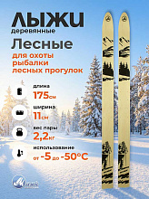 Лыжи охотничьи Лесные деревянные 175х11 см (Маяк)