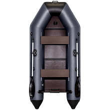 Надувная лодка ПВХ Аква 2900 СКК (слань-книжка + киль) графит/черный