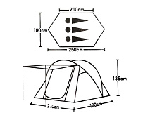 Палатка 3-х местная LY-1709, 25х210х135 см