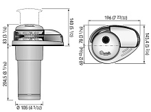 Якорная электрическая лебедка Prince DP2E 12В, 500Вт, цепь 6 мм