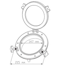 Иллюминатор SeaFlo SFPP2-01 круглый Ø 215 мм, черный