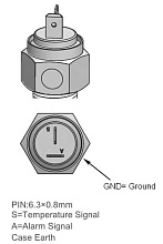 Датчик температуры масла 50-150 гр., сигнализация 120 гр., резьба 3/8"х18NPT