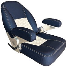 Кресло с подлокотниками и регулировкой наклона спинки, синий/белый, 10268892