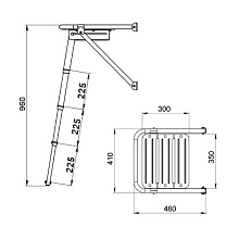Платформа кормовая с трапом 4 ступени