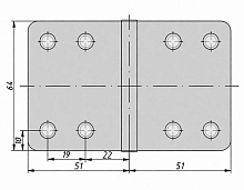 Петля неразъемная 102х64 мм, нержавеющая сталь