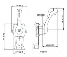Контроллер Ultraflex B310B газ/реверс вертикальный с тримом и фиксатором холостого хода