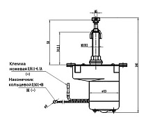 Электропривод стеклоочистителя W.E, 12В, посадка М5 мм, L рез. 34 мм, 90°