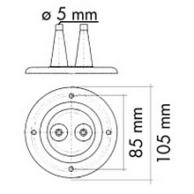Уплотнитель для 2-х тросов управления серый, Ø 105 мм