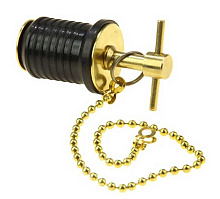 Пробка сливная T-образная с цепочкой Ø22–25 мм, латунь