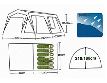 Палатка шатер 6-ти мест. Арктика 786, 440х360х210 см