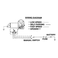 Электропривод стеклоочистителя 12В, ось 2"
