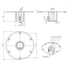 Основание врезное для стоек PLUG-IN D-229 мм, d-60 мм