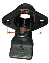 Заглушка дренажная с резьбовой пробкой 27 мм. (черный пластик)