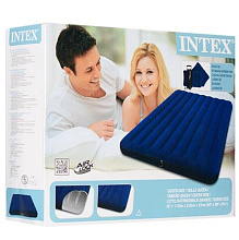 Надувной матрас-кровать Intex, 152x203x22 см. с подушками и насосом