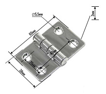Петля 60х38х2 мм, нержавеющая