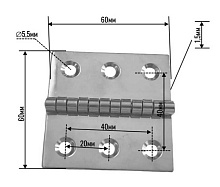Петля 60х60 мм, нержавеющая