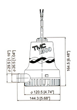 Помпа осушительная TMC 1500 GPH, 95 л/мин, 12 В