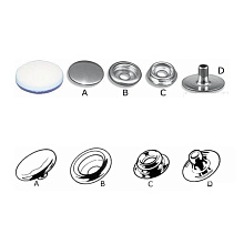 Н-р (10 шт.) нижн. часть кнопки Osculati "С", нерж. сталь