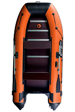 Надувная лодка ПВХ RiverBoats RB 350 (оранжево-черный, киль, слань)