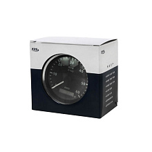 Тахометр 0-6000 об/мин со сч. моточасов делитель 1-10, нерж. ободок, д. 85 мм, черн.