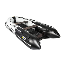 Надувная лодка Ривьера 3600 НДНД ГИДРОЛЫЖА "Комби" светло-серый/черный