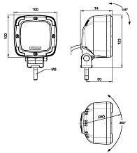 Универсальная светoдиодная рабочая фара FT-036 LED MAG M30, 9 диодов, 13,5 Вт, 1800 лм, 12-24 В