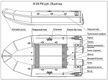 Надувная лодка ПВХ Фрегат М-350 FM Light