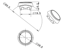 Фонарь габаритный FT 074 B LED, 12-24 В, белый, встраиваемый