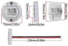 Огни кормовые врезные LED оранжевый, 2,2 Вт, 12 В, Ø 75 мм (комплект  из 4 шт.)