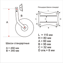 Тр. колеса для лодок (перекидные, спарка, 112).