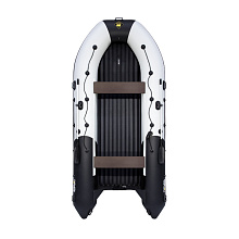Надувная лодка Ривьера 4300 Килевое надувное дно "Комби" светло-серый/черный